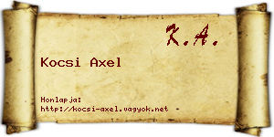 Kocsi Axel névjegykártya